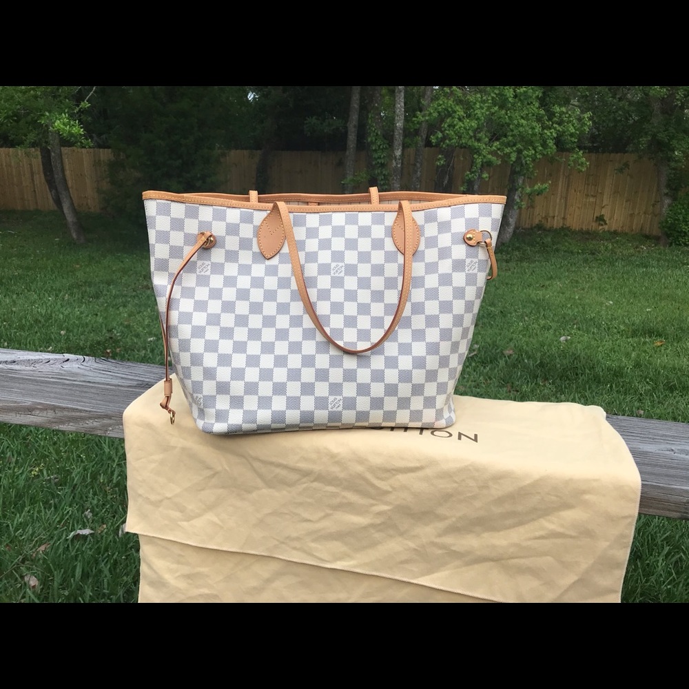 Louis Vuitton Neverfull Dameir Azur.MM size . - Picture 6 of 13
